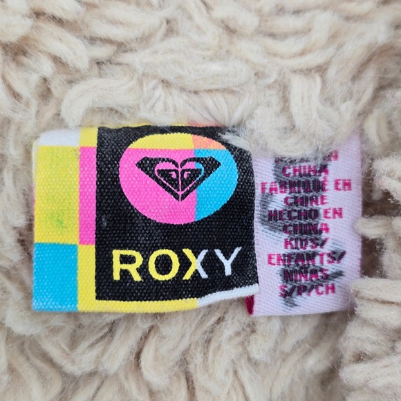 Roxy Kids Cream Cable Knit Sherpa Lined Hooded Vest Size Girls Small - Picture 3 of 3